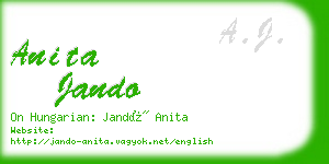 anita jando business card